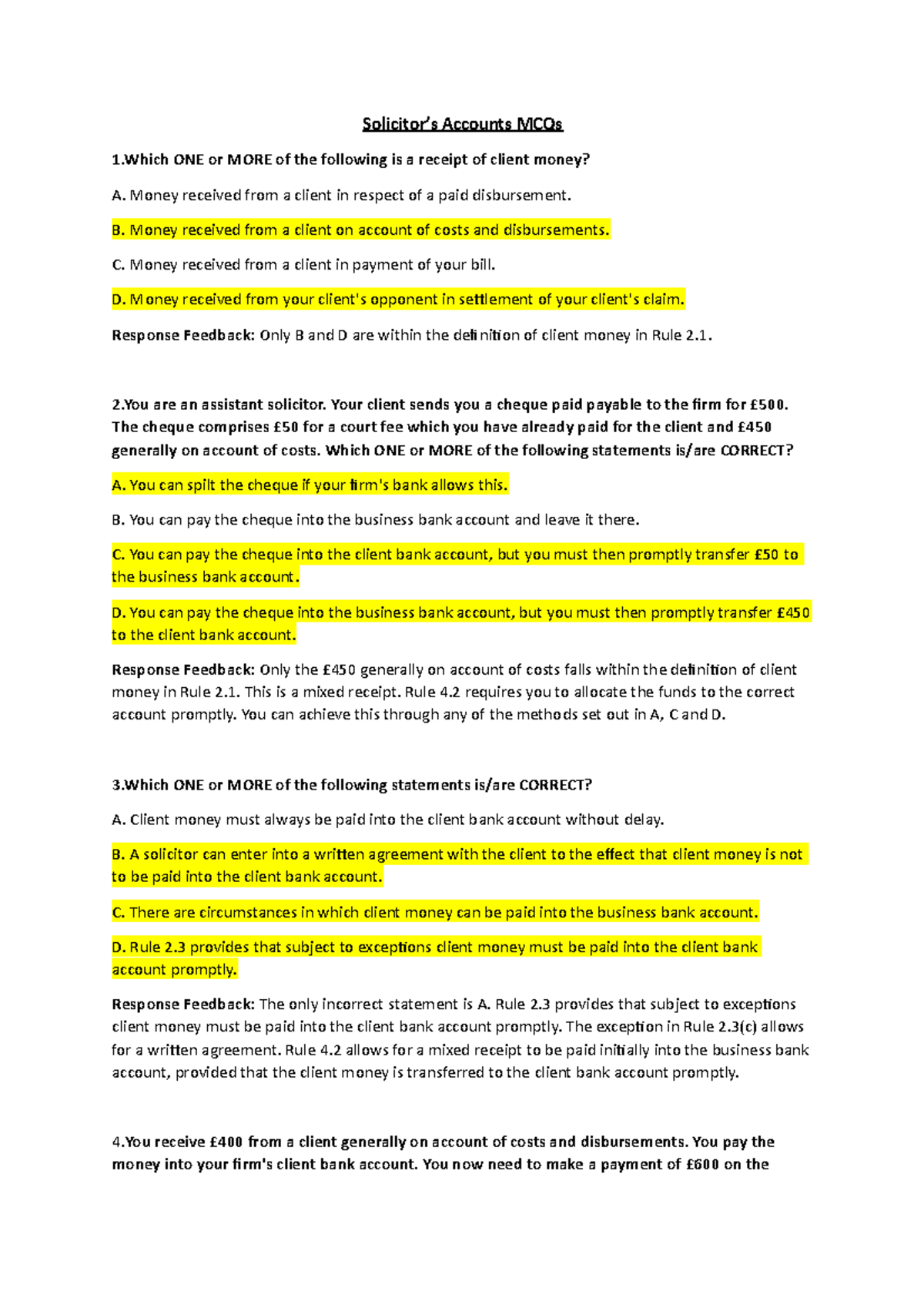 SAC MCQs - Comprehensive Bank of Questions for Solicitors' Accounts ...