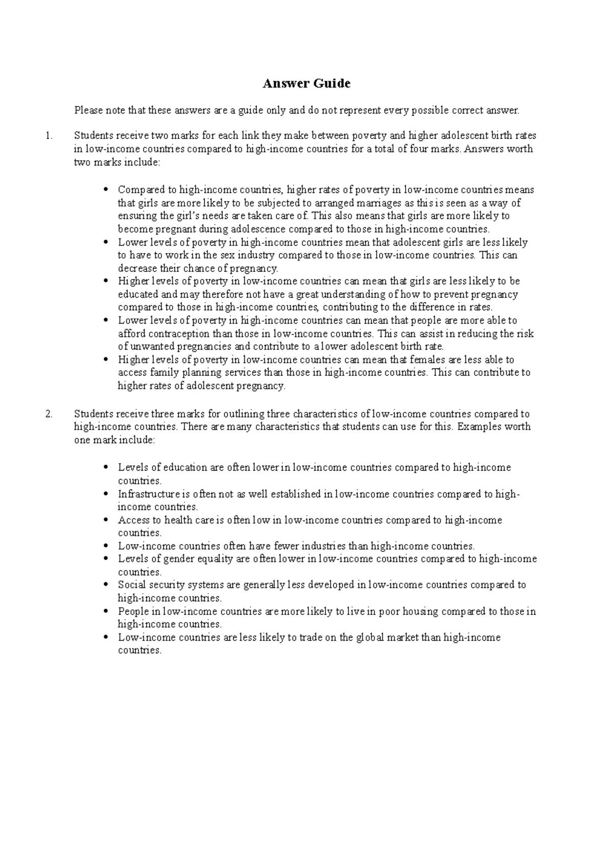 1C%20Answer%20Guide - nothing special - Answer Guide Please note that ...