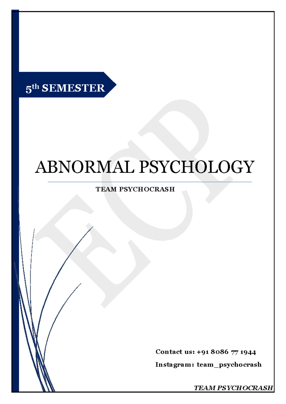 Abnormal Psychology Lecture Notes - 5th Semester Insights - Document Preview