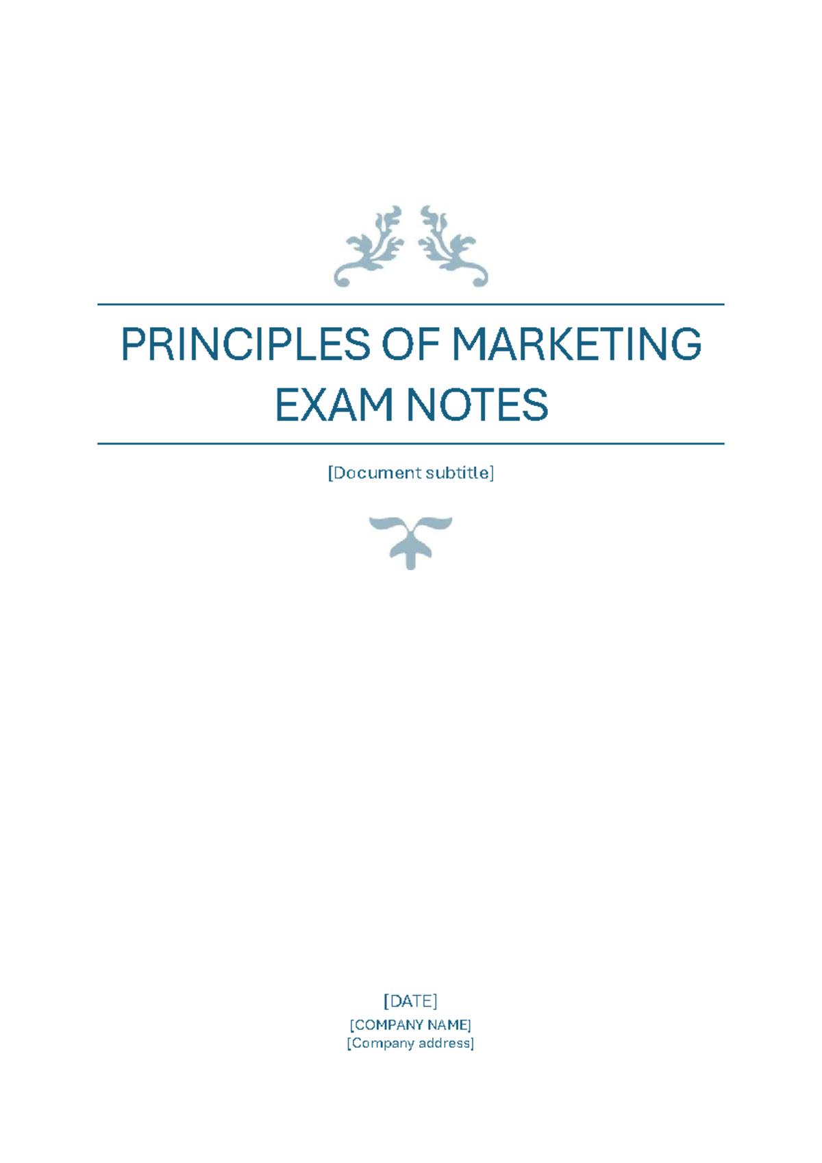 MKTG10001 Principles of Marketing Final Exam Notes - Studocu