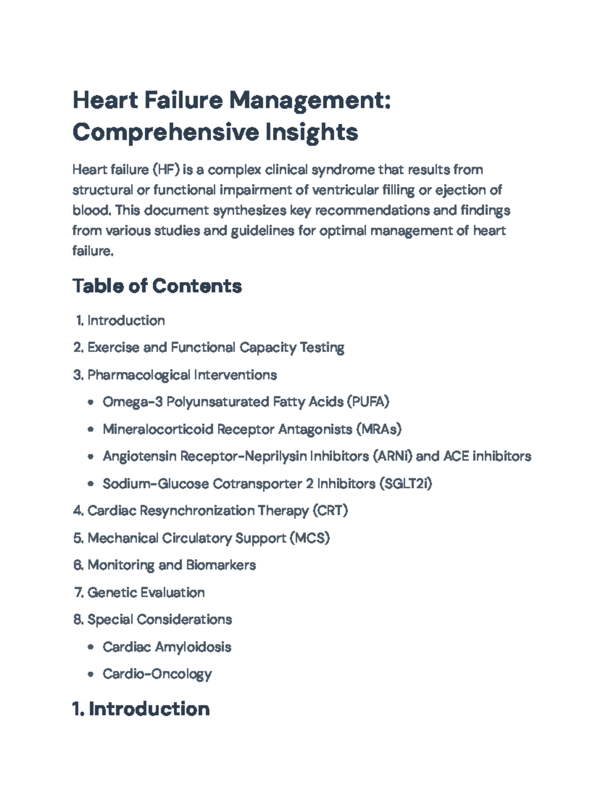 Heart Failure Management: Comprehensive Clinical Guidelines and ...