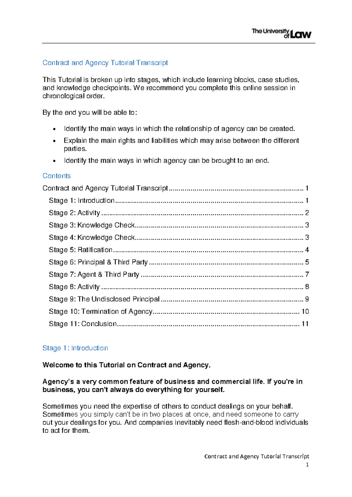 Contract and agency transcript 001453 - Contract and Agency Tutorial ...