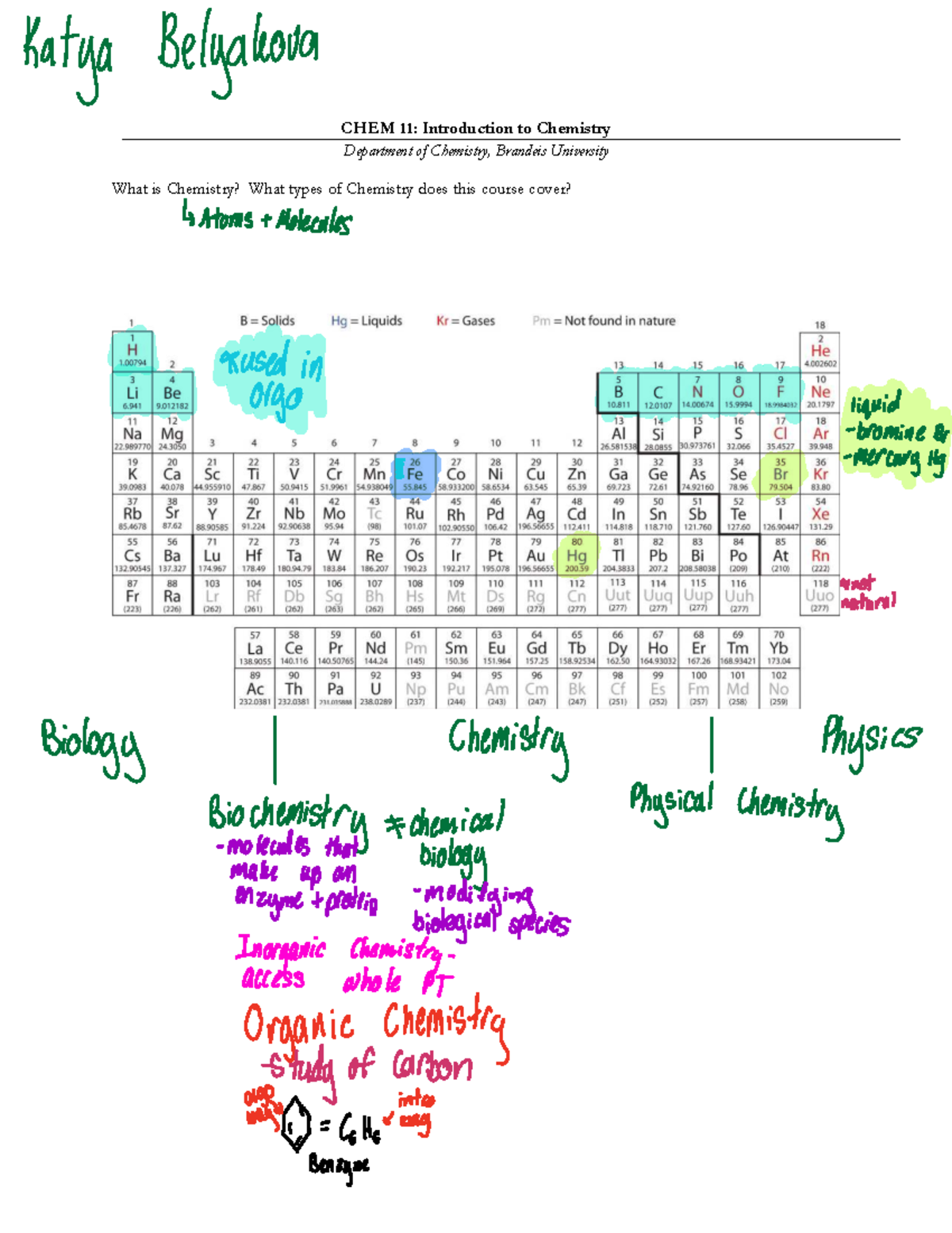CHEM 11: Introduction to Chemistry Overview and Topics Covered - CHEM ...