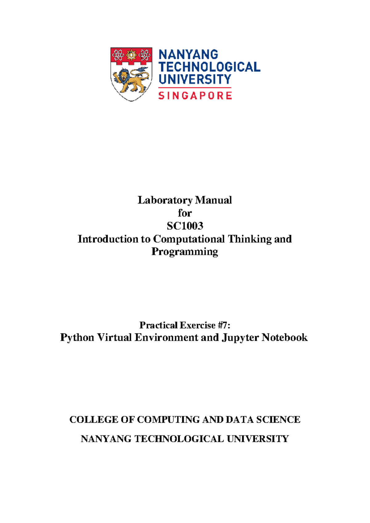 SC1003 Lab 7 - Python Virtual Environment & Jupyter Notebook Guide ...
