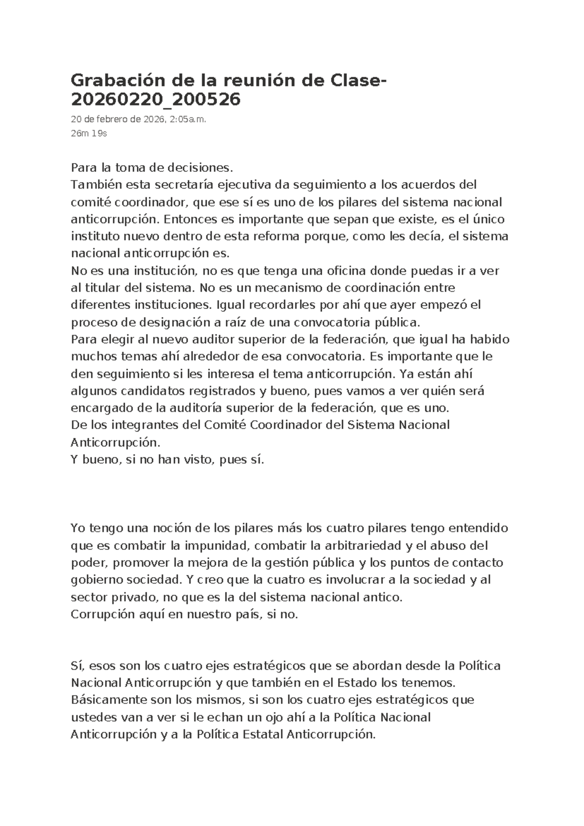 Clase - Repaso sobre el Sistema Nacional Anticorrupción 2026 - Studocu