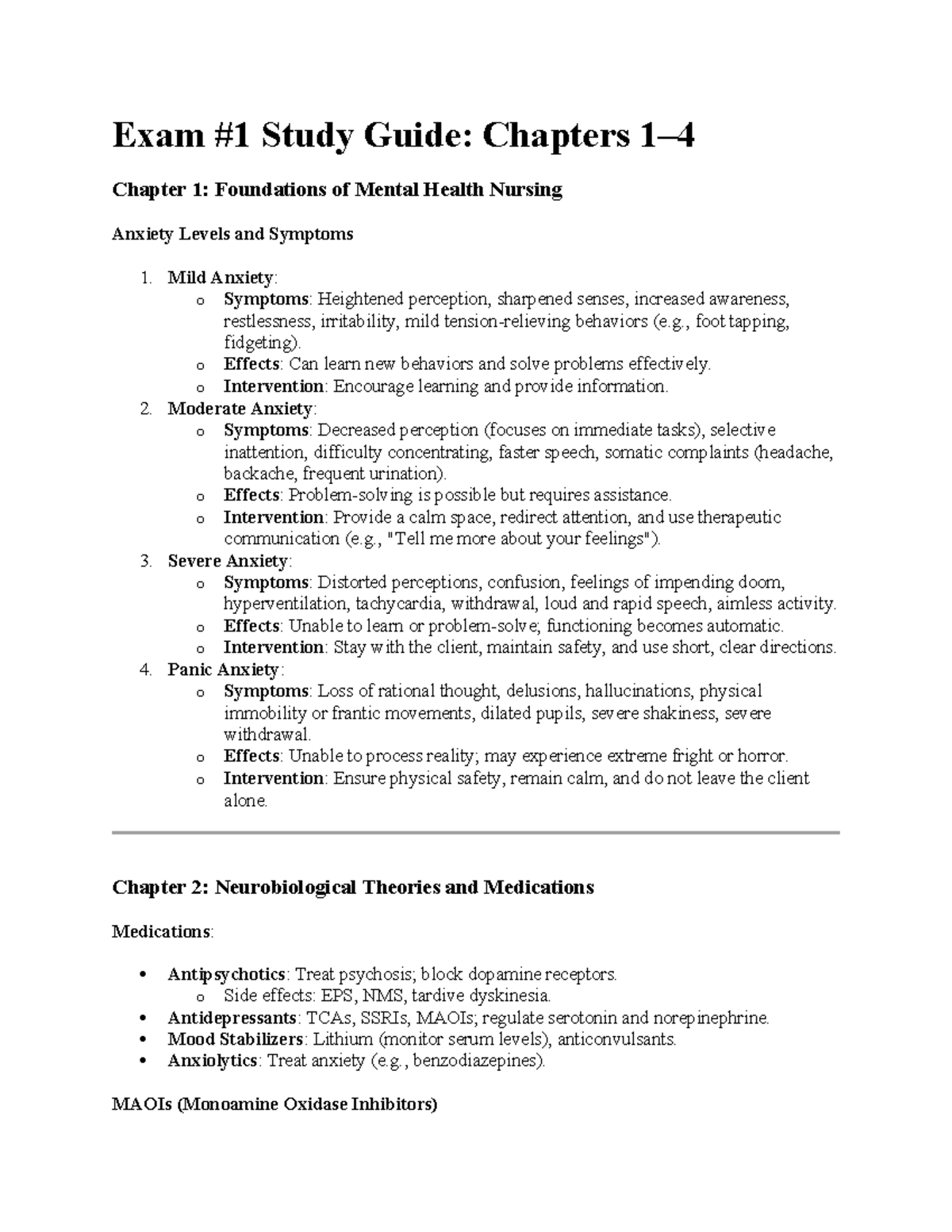 MH Exam 1 Study guide - Exam #1 Study Guide: Chapters 1– Chapter 1 ...