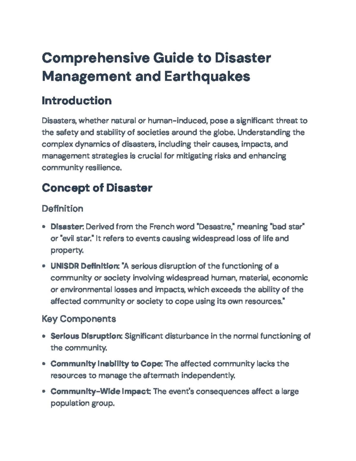 Comprehensive Guide to Disaster Management and Earthquake Dynamics ...