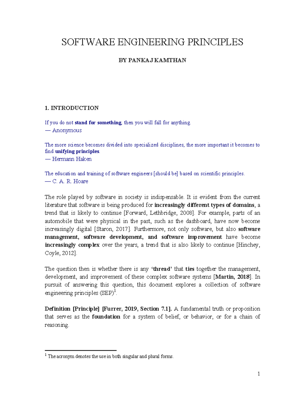 Se principles - lecture notes - SOFTWARE ENGINEERING PRINCIPLES BY ...