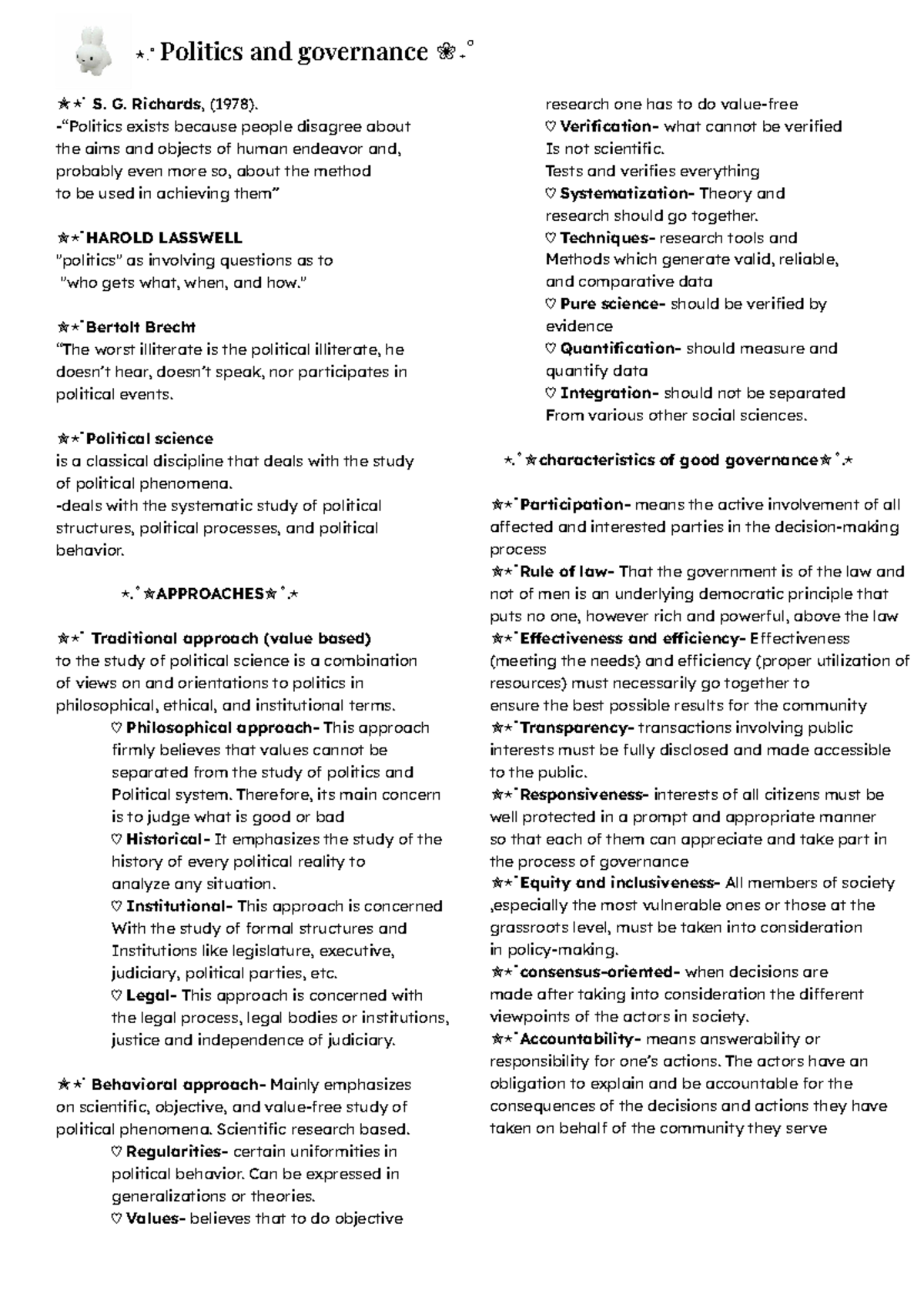 PPGC. Political Science Reviewer: Key Concepts and Theories - Studocu