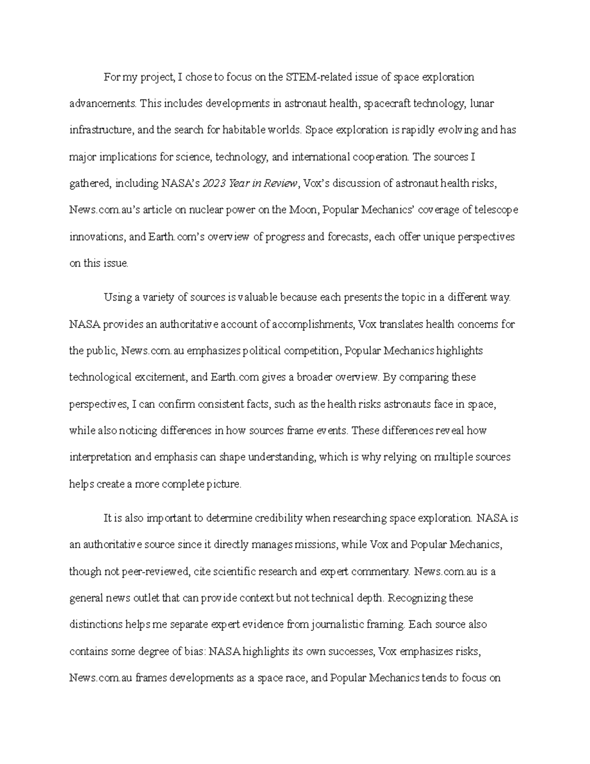 SCI Module 2 Assignment: Advancements in Space Exploration - Studocu
