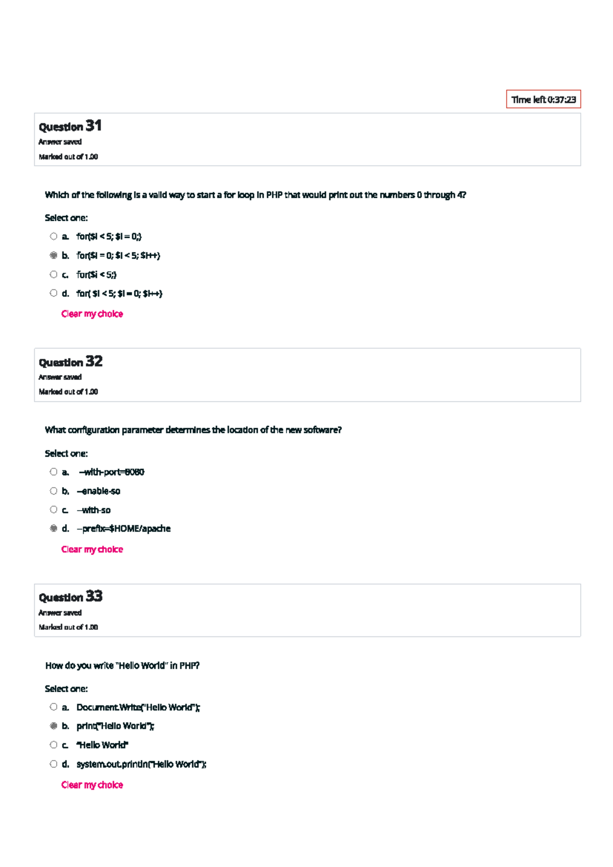 CS3305 web 2 final exam part 4 - Web programming 2 - Time left 0:37:23 ...