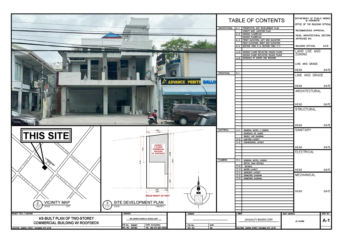 As-Built Plans for 2-Storey Commercial Building (Course Code: P-6 ...