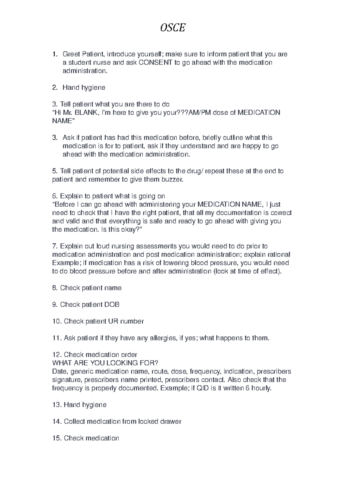 OSCE Practise - OSCE step by step - OSCE Greet Patient, introduce ...