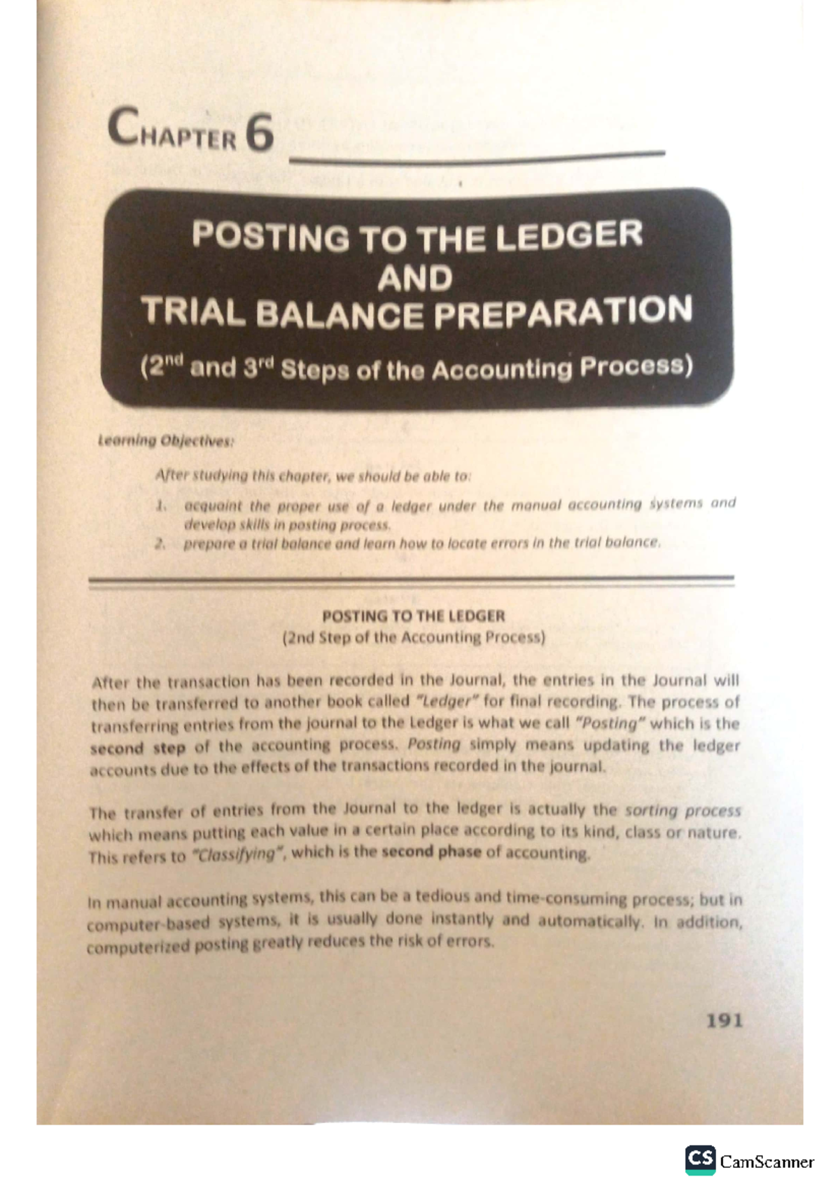 CS 20A Chapter 6: Posting to the Ledger & Trial Balance Prep - Studocu