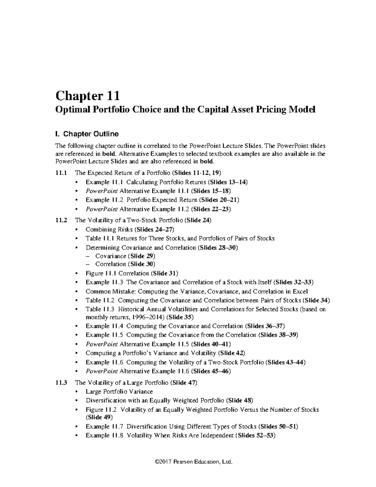 BD IM 4e c11 - BD IM 4e c11 - Chapter 11 Optimal Portfolio Choice and ...