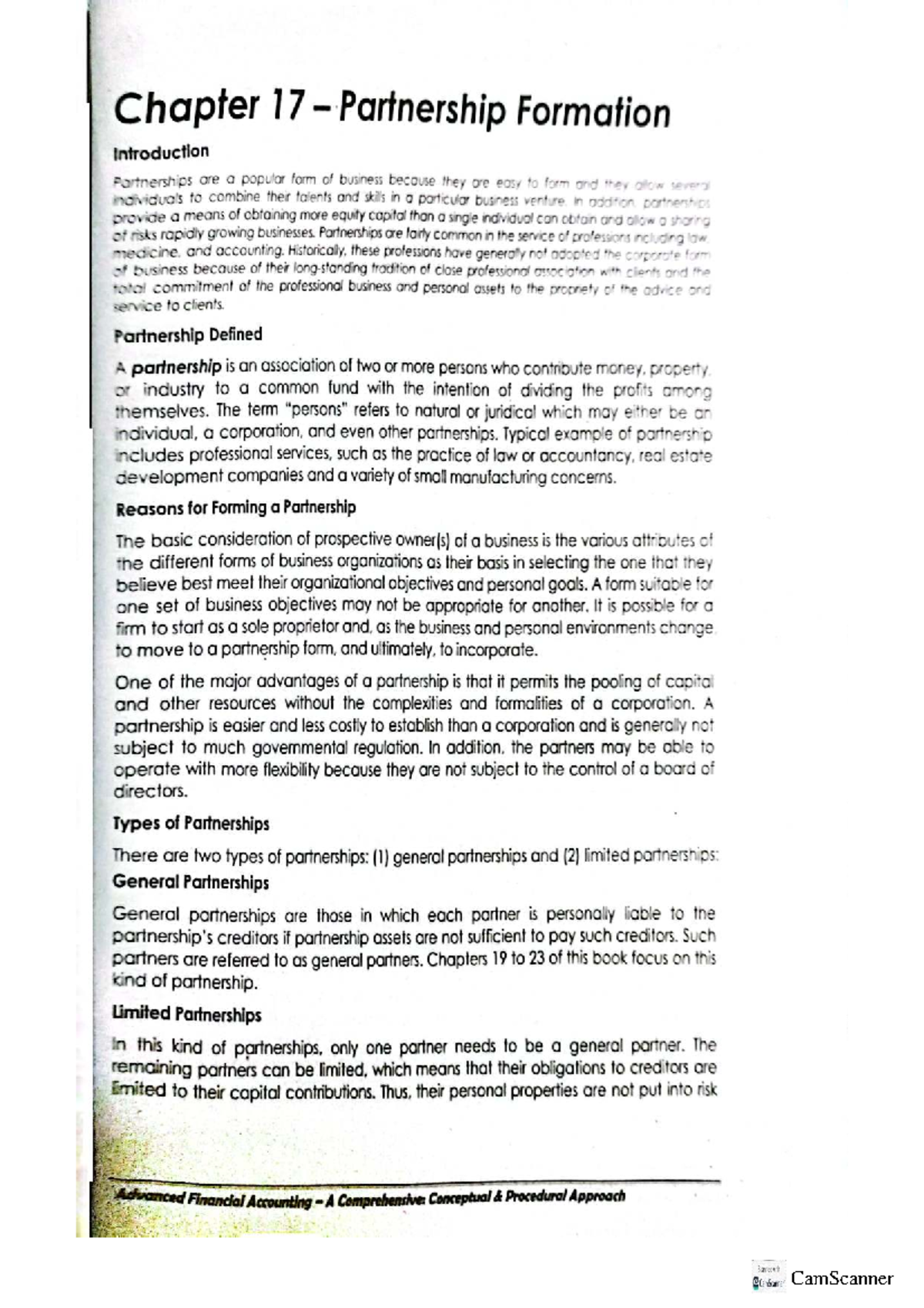 Advanced Financial Accounting: Chapter 17 - Partnership Formation ...