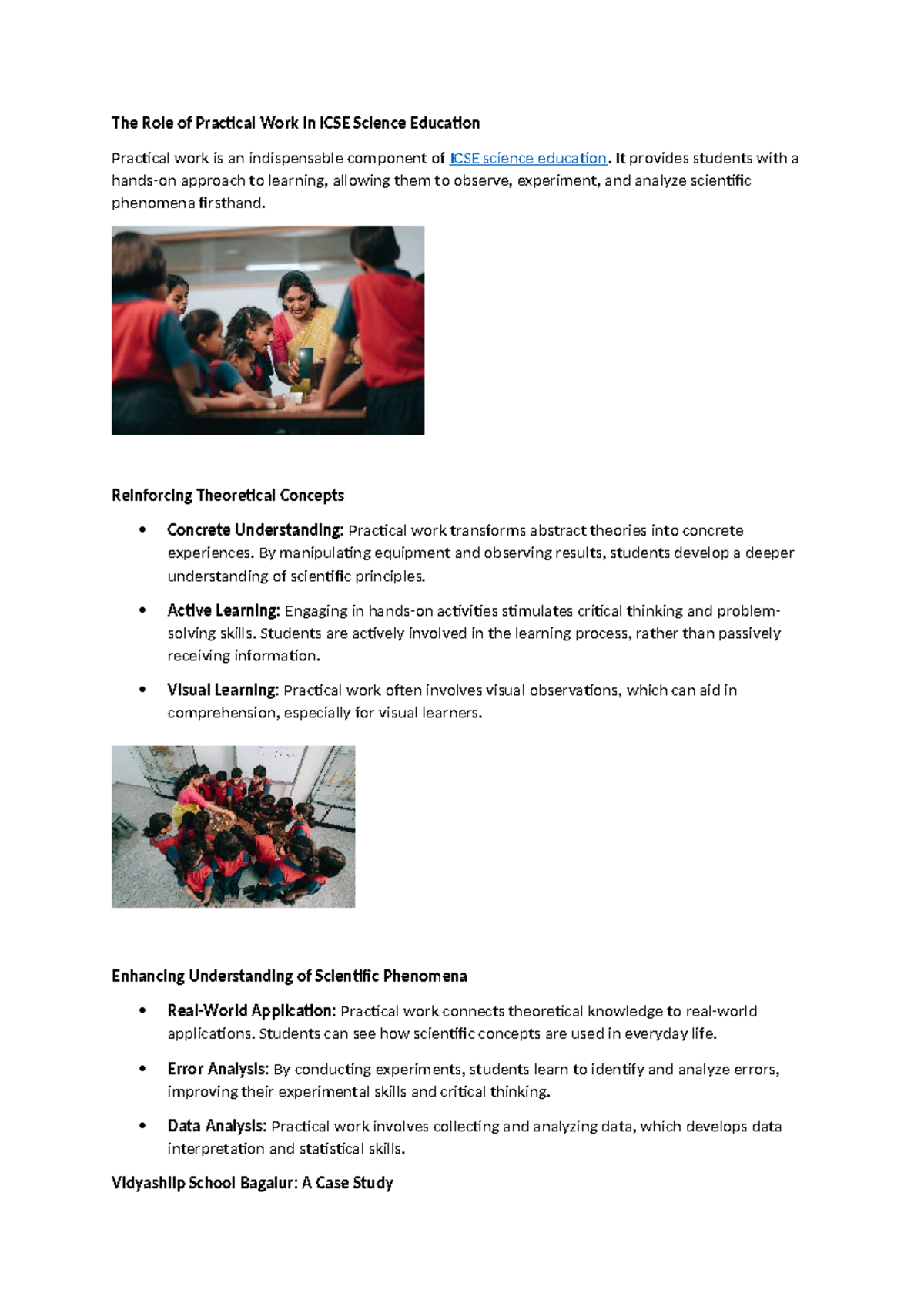 The Role of Practical Work in ICSE Science Education - It provides ...