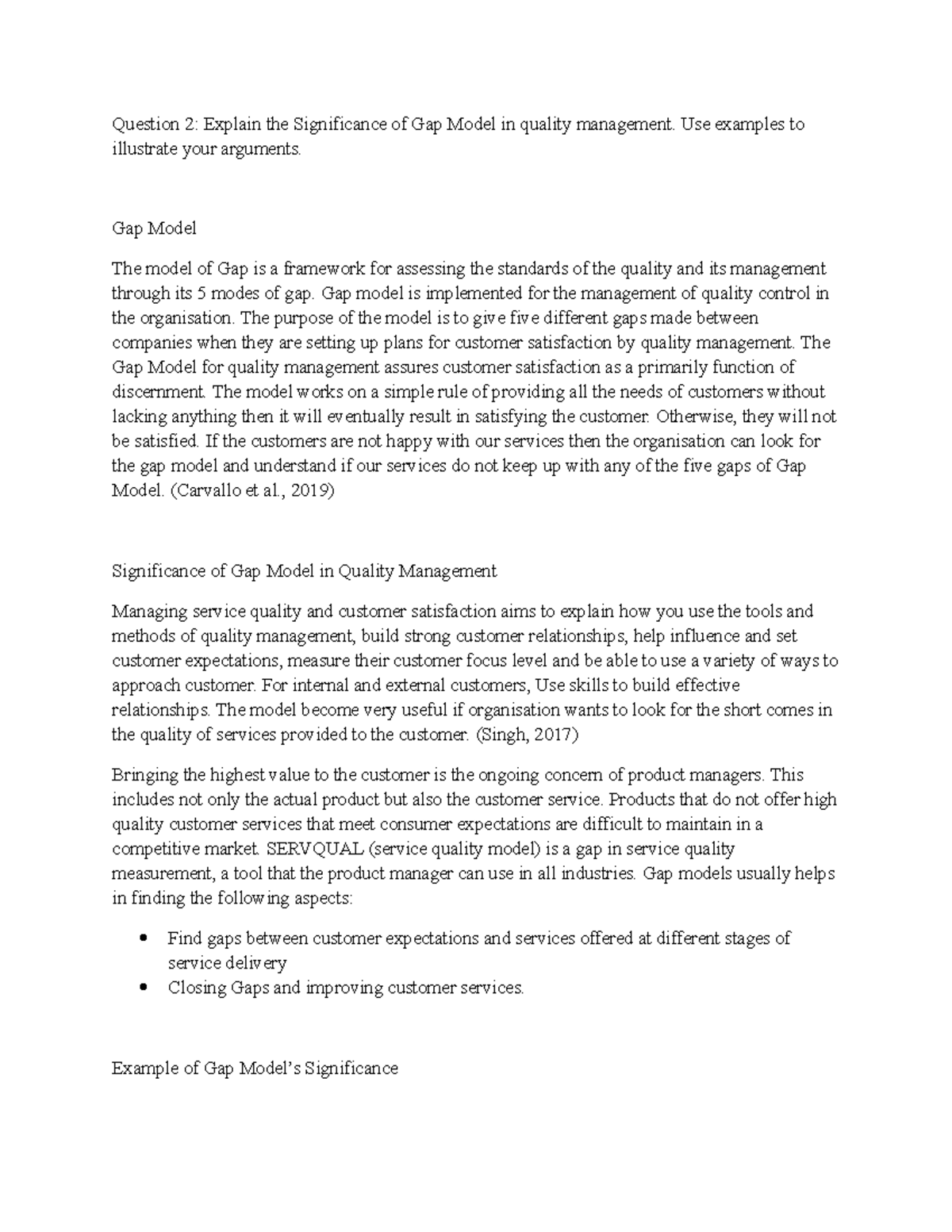 Analysis of the Gap Model in Quality Management: Key Insights - Studocu