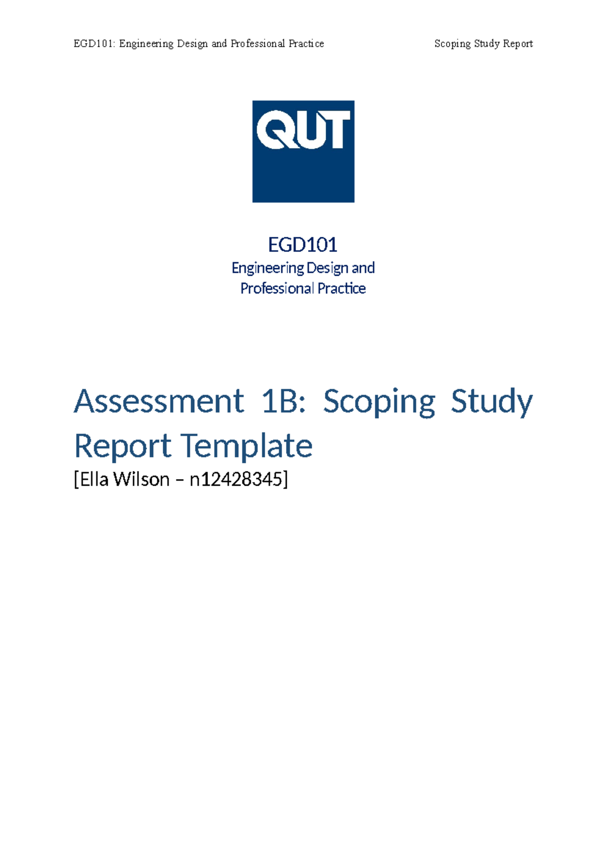 EGD101: Scoping Study Report for Wind Turbine Project in Mount Pleasant ...