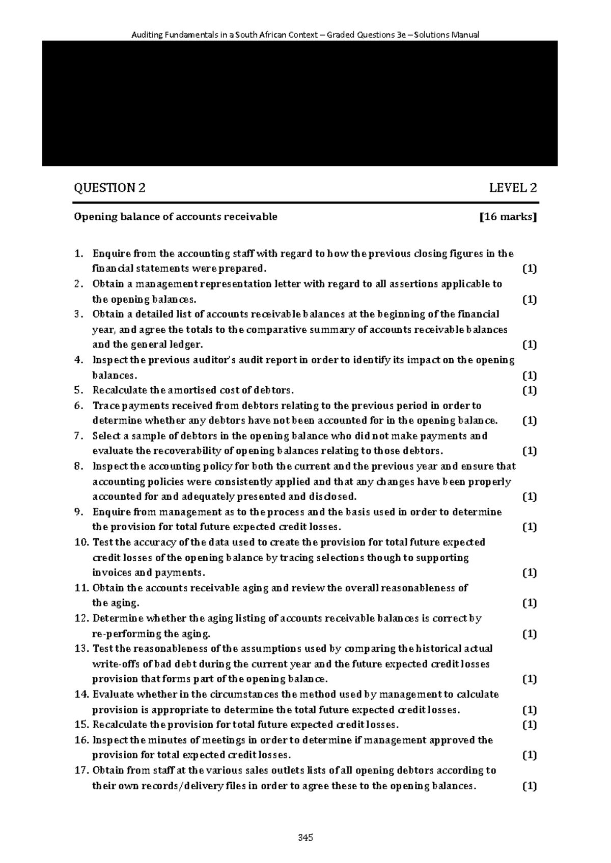Auditing Fundamentals in a South African Context: Week 8 Tutorial Q ...