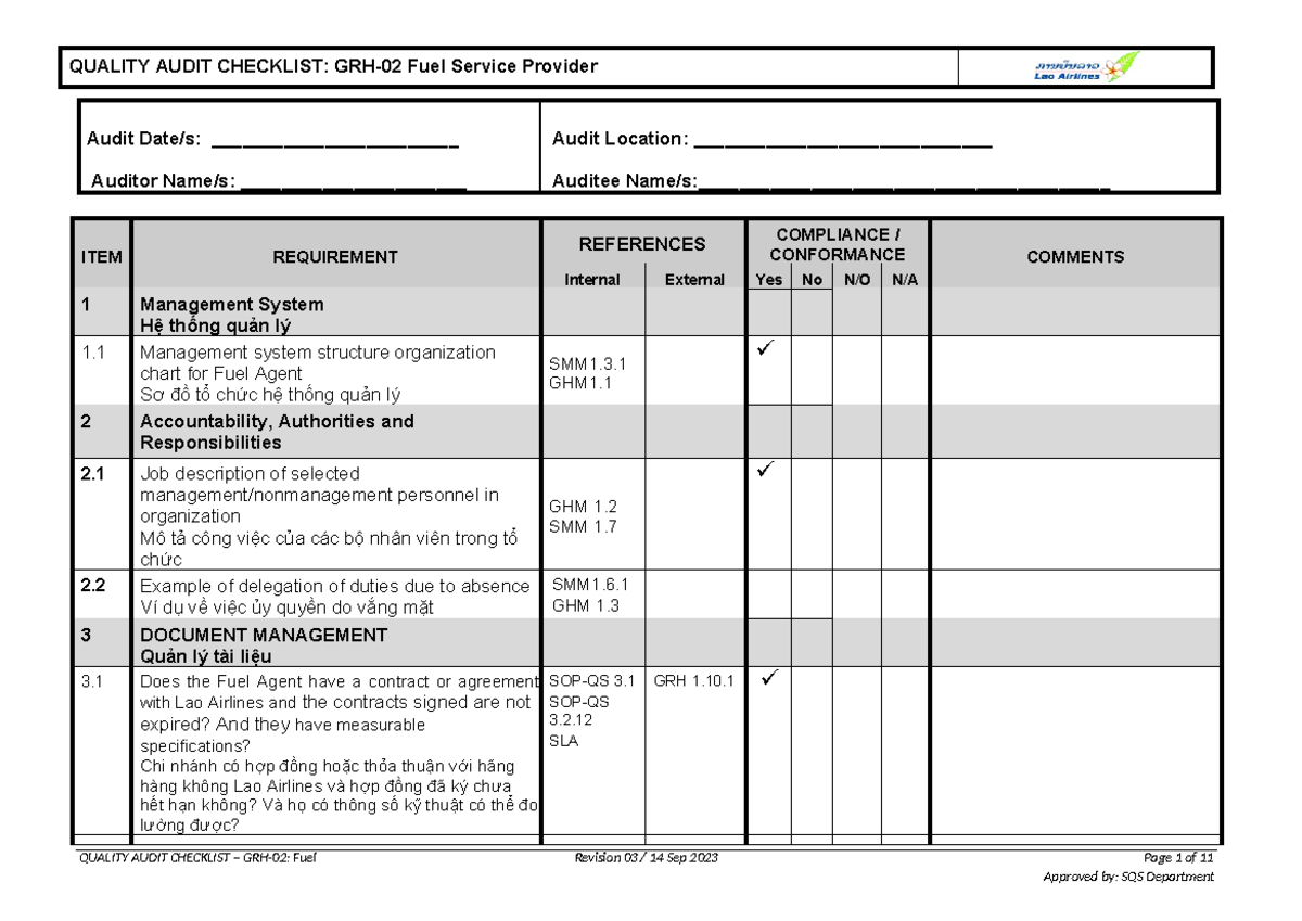 GRH-02 Fuel Service Provider Audit Checklist- Rev4 240422 150653 - đã ...
