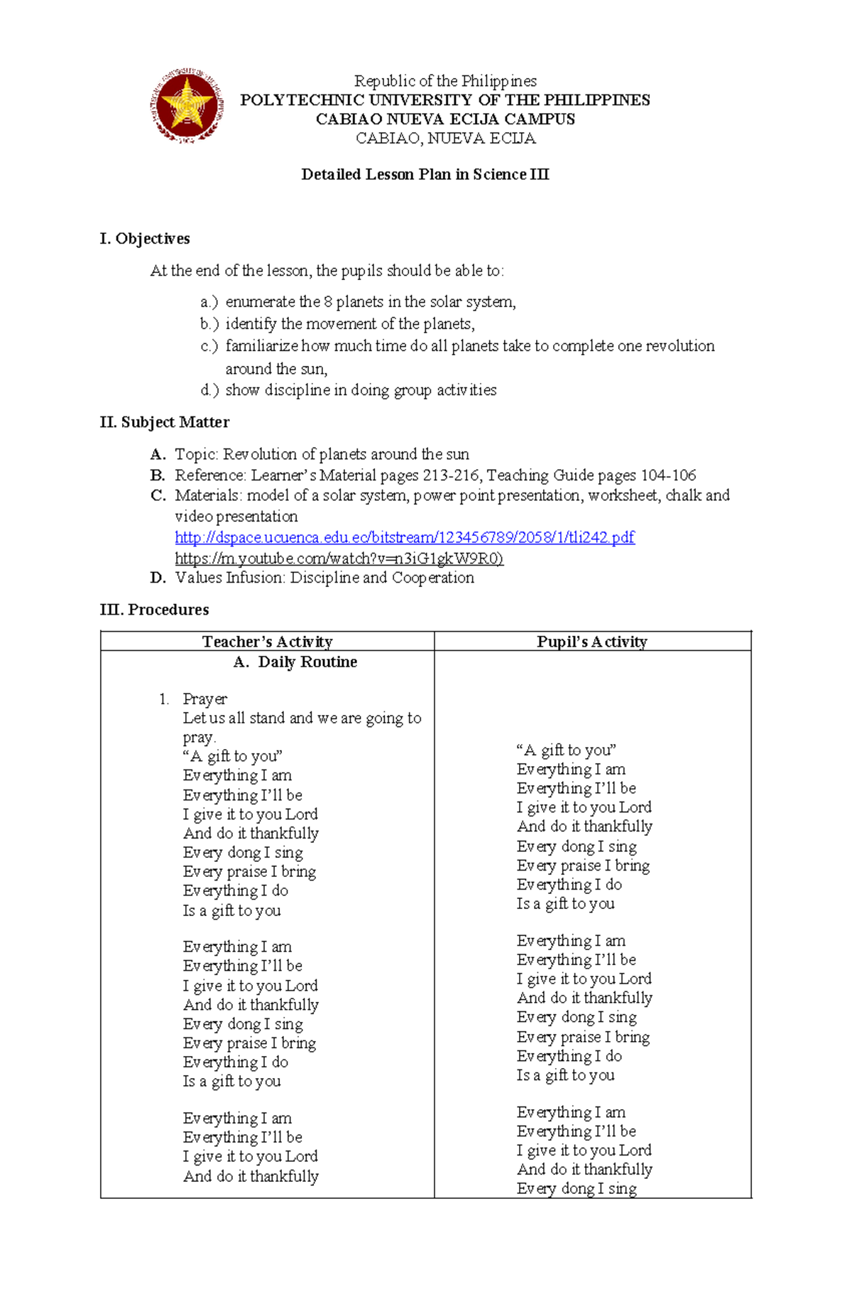 My final demo - gen. ed demo.docx - Detailed Lesson Plan in Science III ...