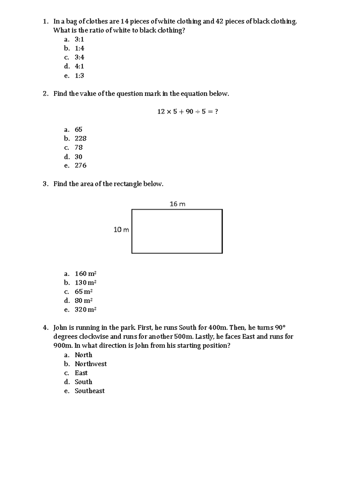 2 AO Free Test - Math Reasoning Questions and Answers - Studocu