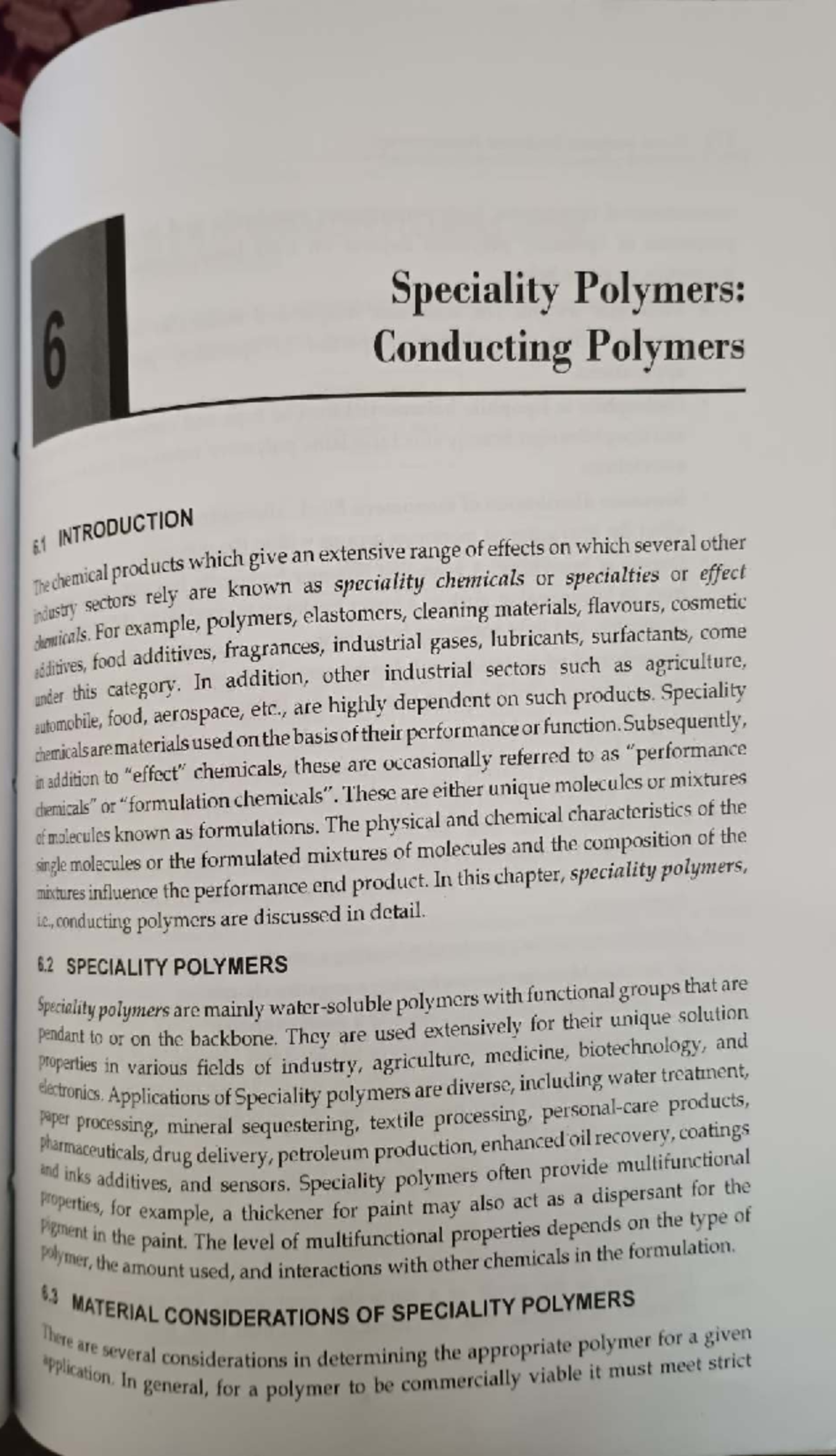 Speciality Polymers: Conducting Polymers Overview and Applications ...
