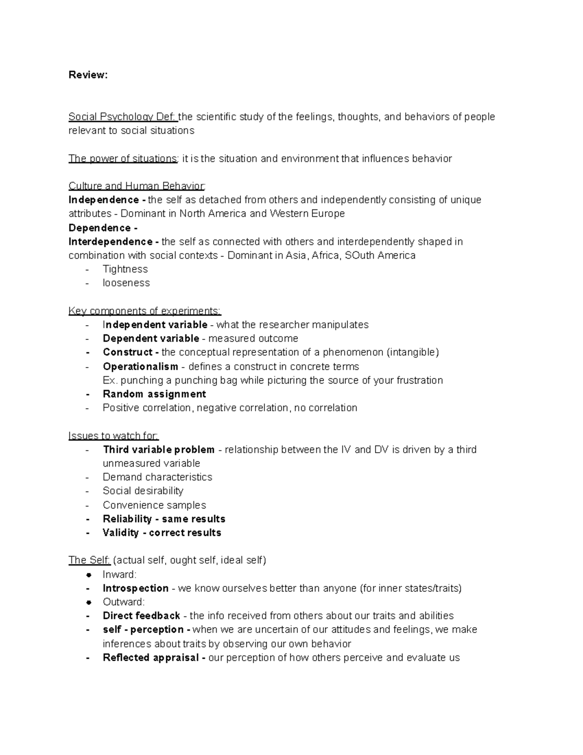 Psych 280 Final Exam Review: Key Concepts in Social Psychology - Studocu