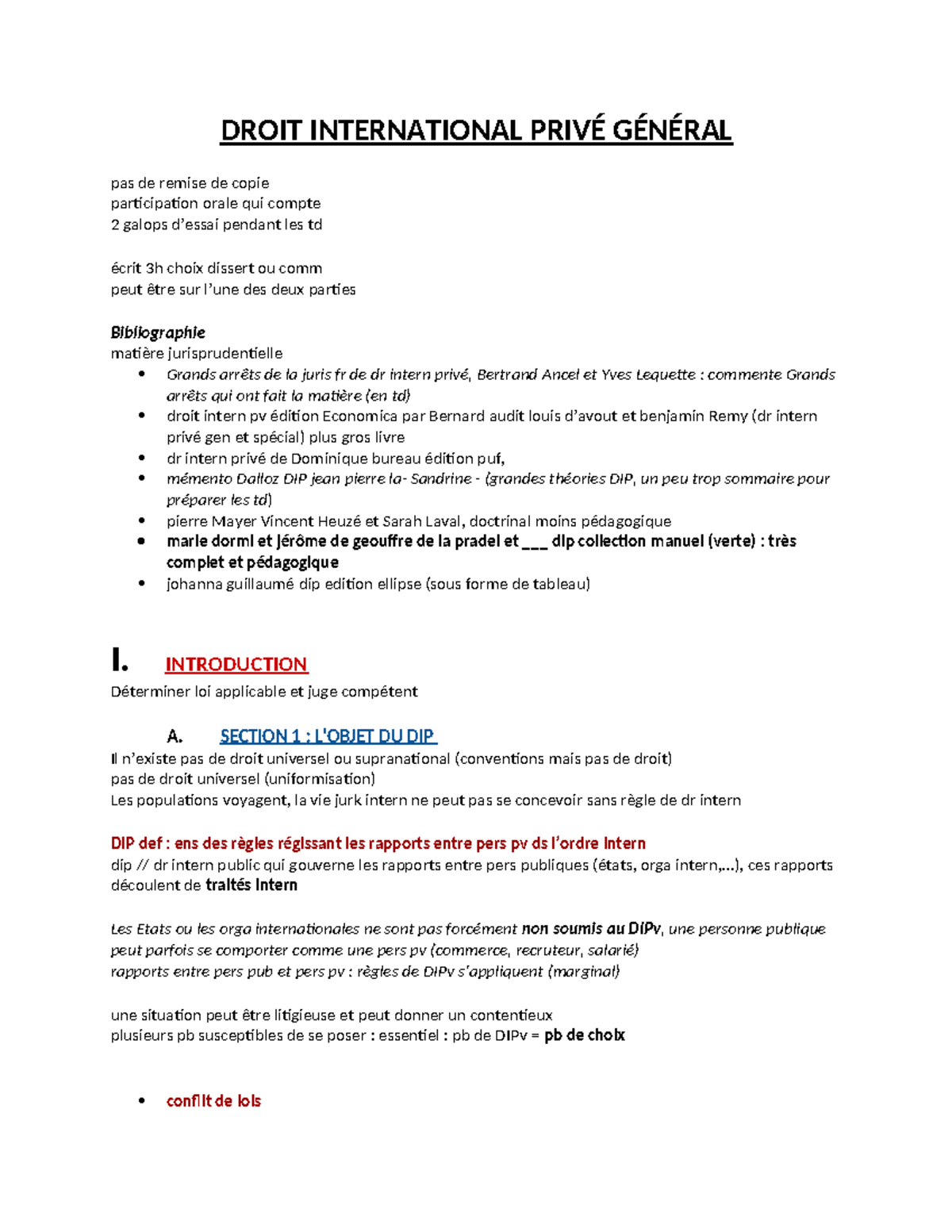 DIP 2023 : Cours Complet sur le Droit International Privé Général - Studocu