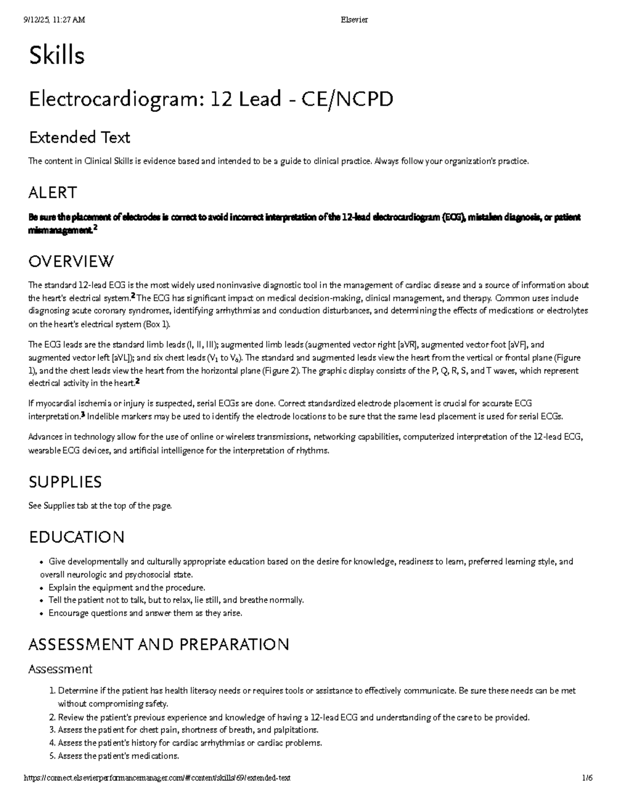 Clinical Skills: 12 Lead ECG Procedure Guide (Course Code: EKG) - Studocu