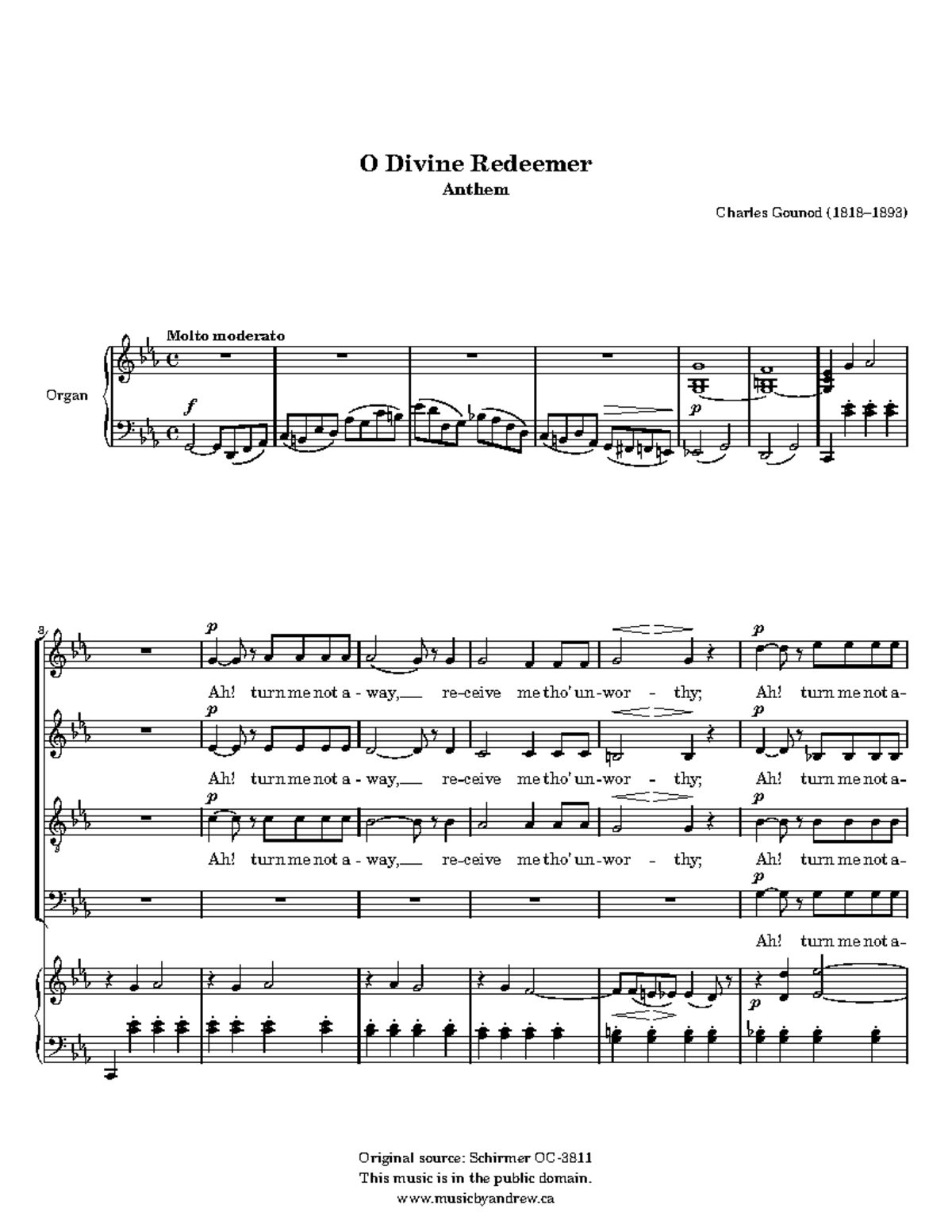O Divine Redeemer Anthem - Charles Gounod Organ Score - Studocu