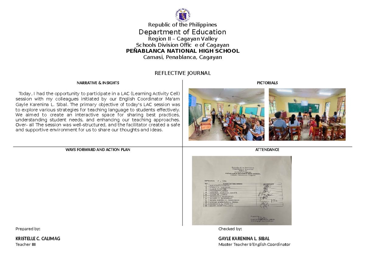 Journal - Republic of the Philippines Department of Education Region II ...