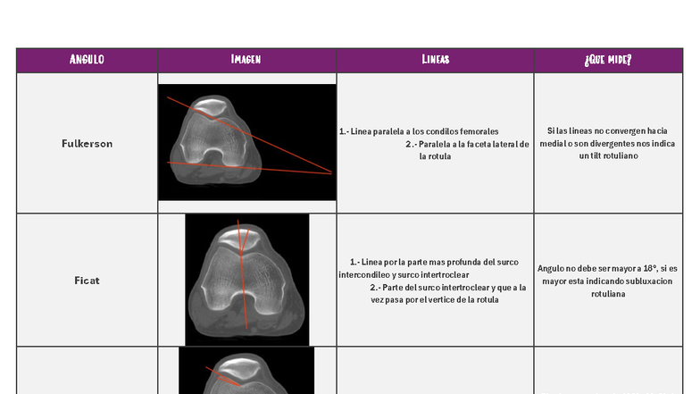 Osteo Rodilla: Análisis de Ángulos y Medidas Clínicas - Studocu
