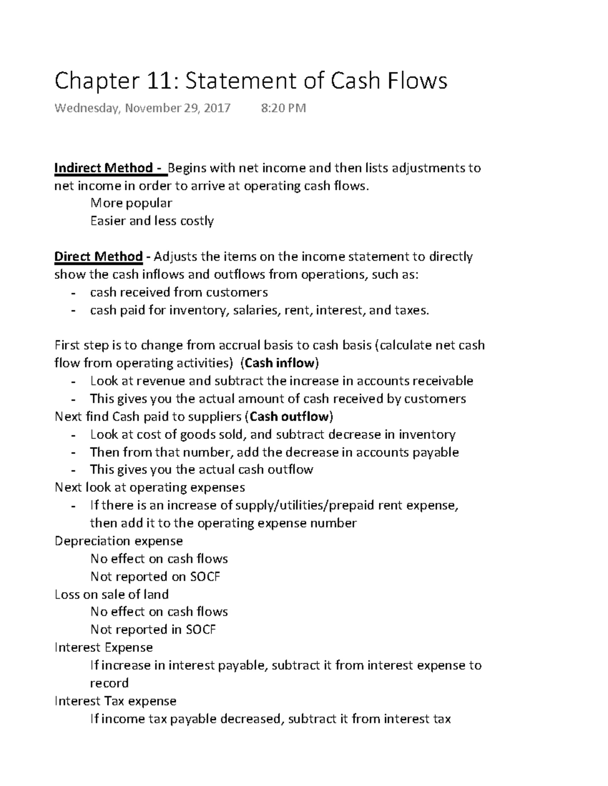 Chapter 11 Statement of Cash Flows - Warning: TT: undefined function ...
