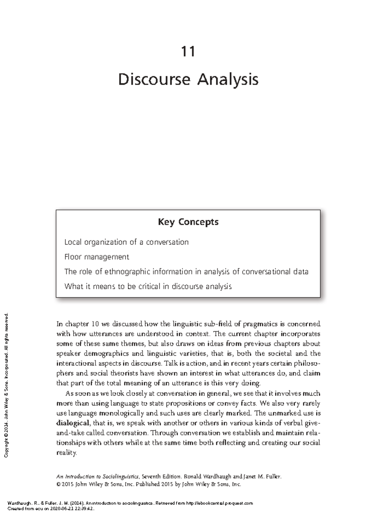 Discourse Analysis Overview: Key Concepts & Approaches (Wardaugh ...