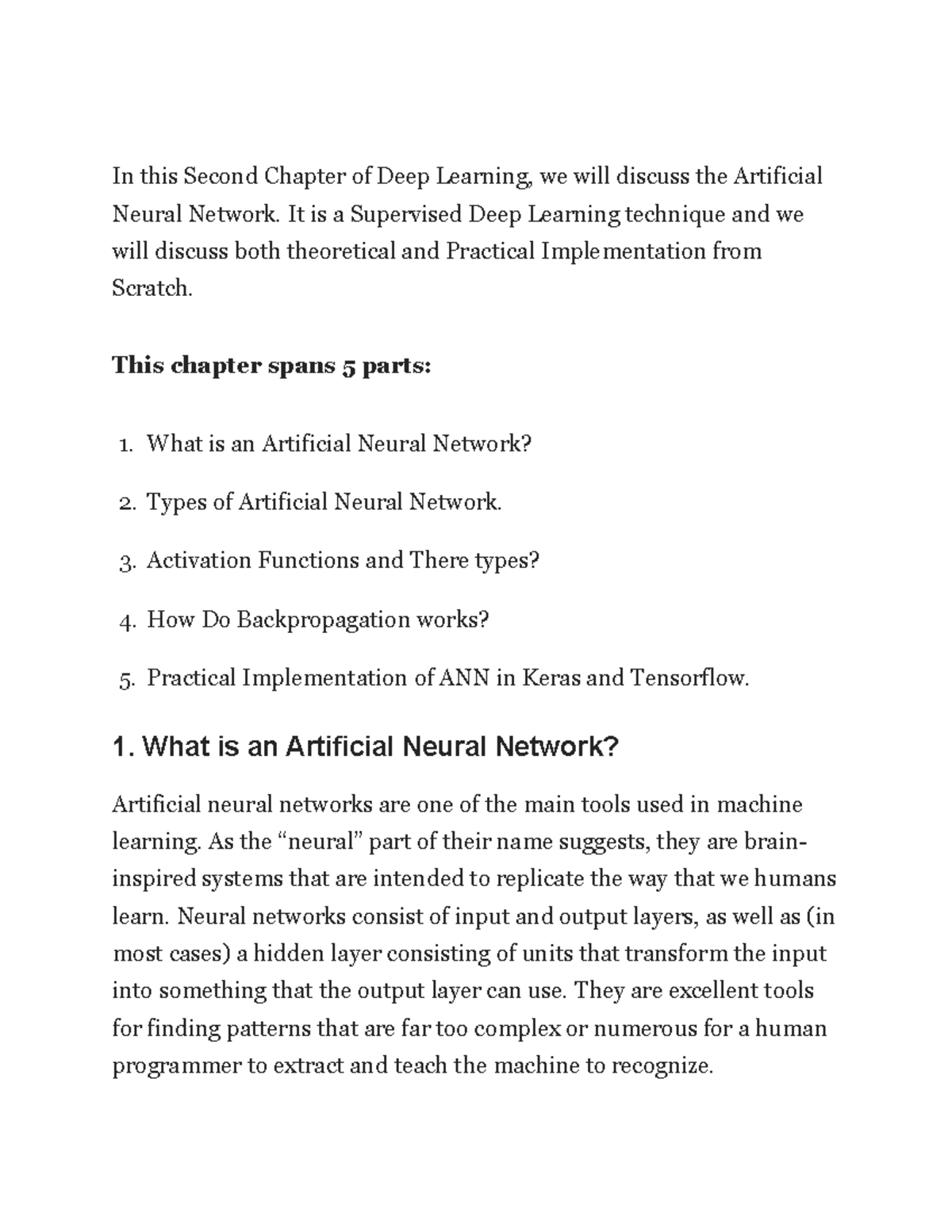Airtificial Nural Notes of Deep learning 07-03-2025 - In this Second ...