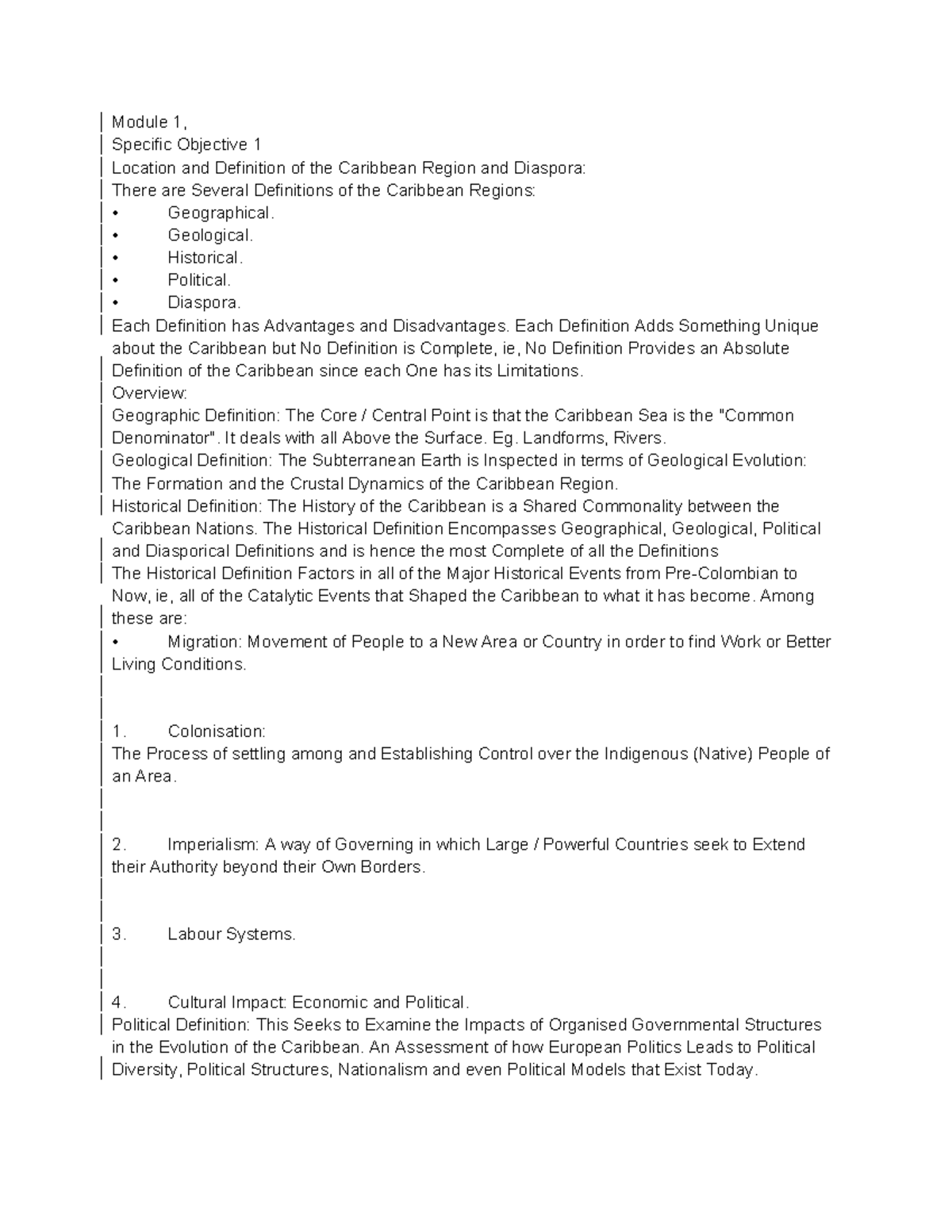 Caribbean Studies (CS101): Module 1 - Definitions & Historical Context ...