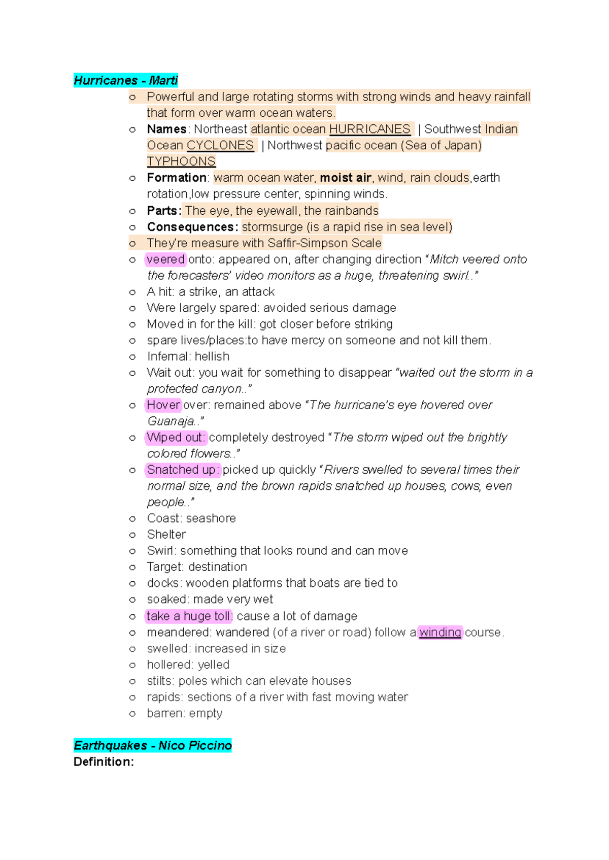 Natural Disasters Summaries: An Overview of Hurricanes, Earthquakes ...