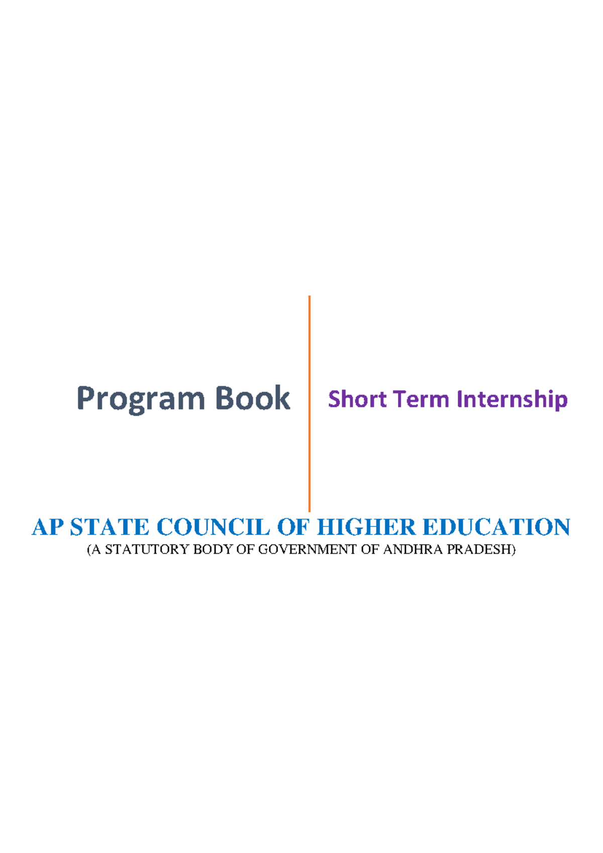 Program Book for Short-Term Internship: A Guide for Students - Studocu