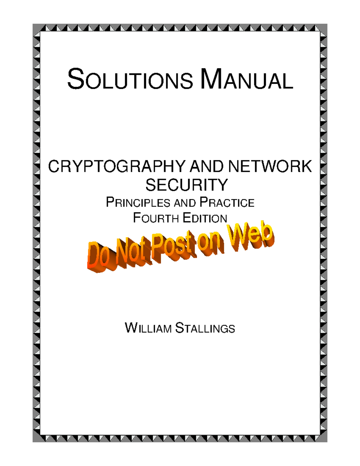 Solutions Manual for Cryptography & Network Security (4th Ed.) - Studocu