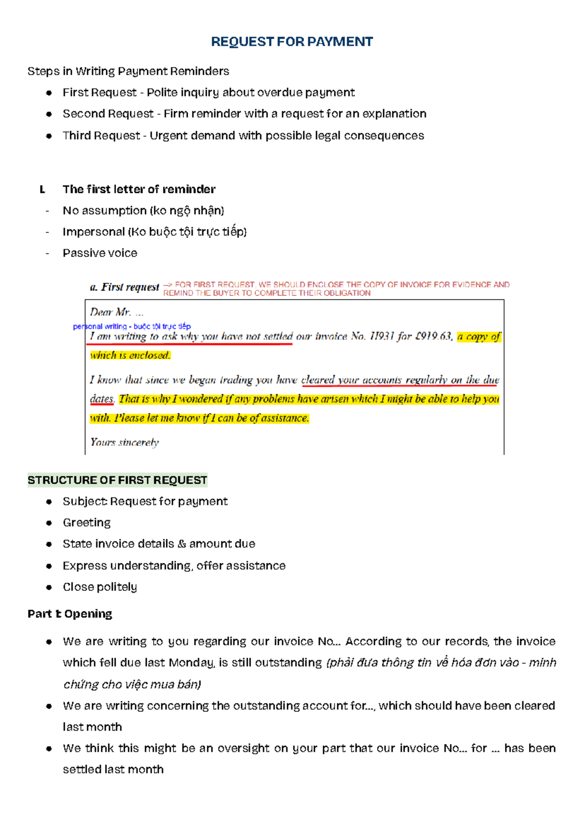 Payment Reminder Process: Steps and Guidelines - Studocu