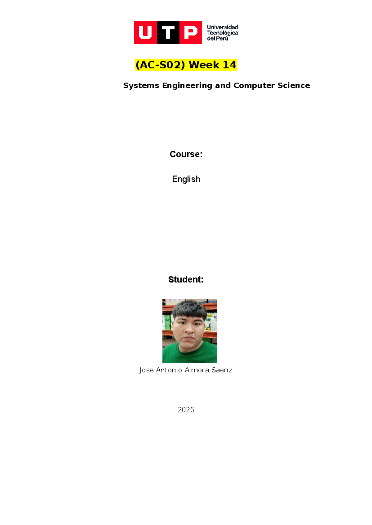 Week 14 Assignment: Systems Engineering & Computer Science - Studocu