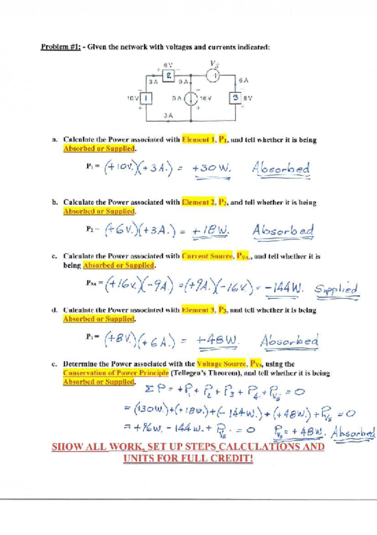 Midterm solutions for circuit analysis and power calculations - Studocu
