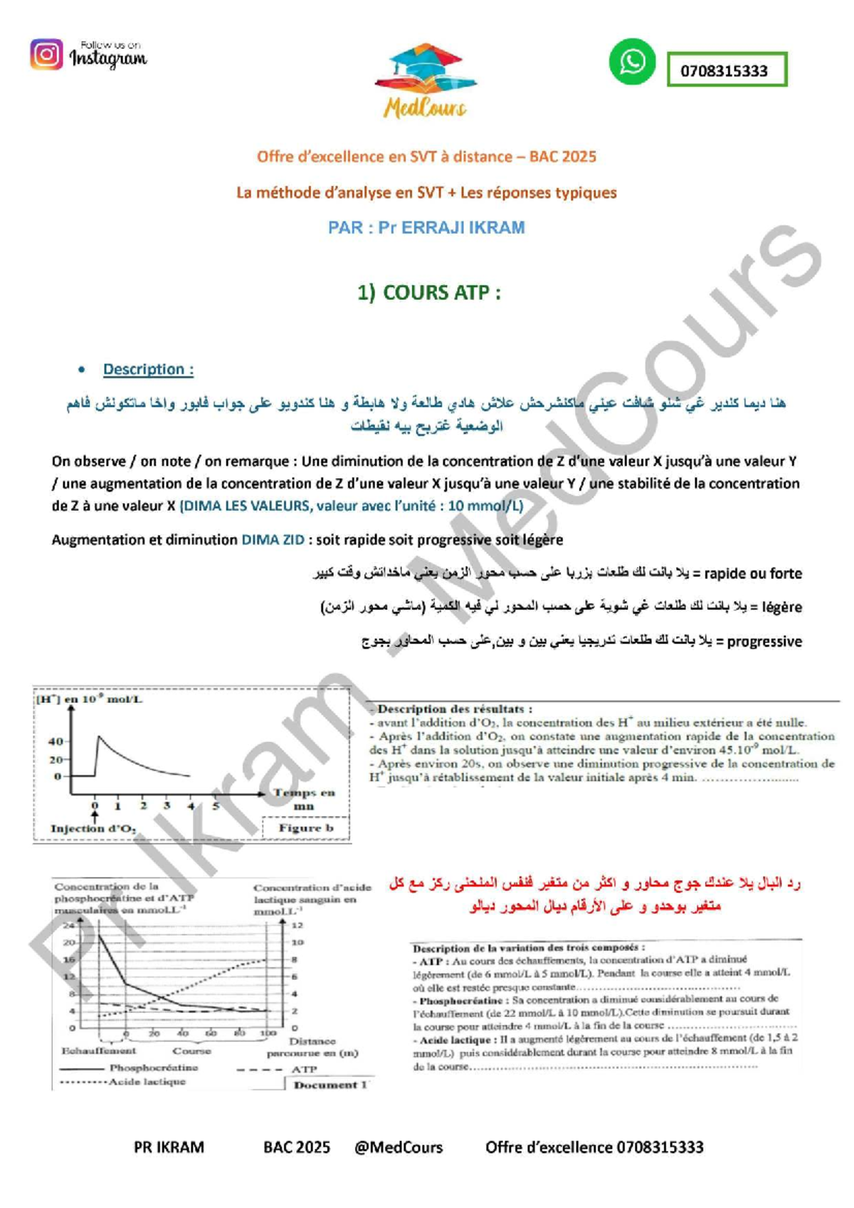 Analyse ATP Muscle : Comparaison et Méthodes en SVT BAC 2025 - Studocu