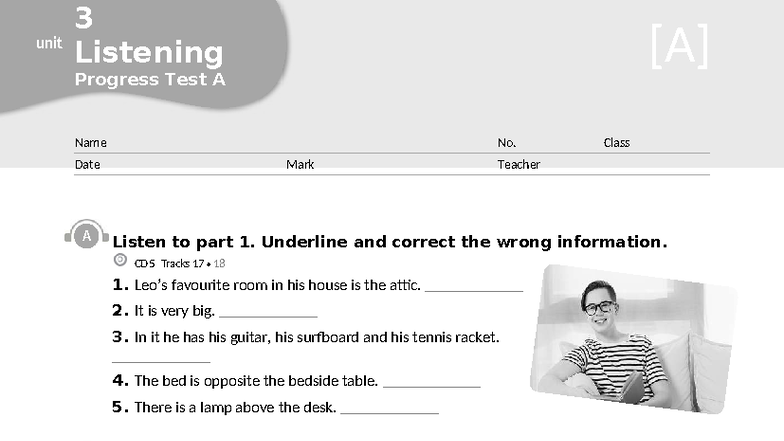 Listening Progress Test A - U3 All About My Home - Studocu