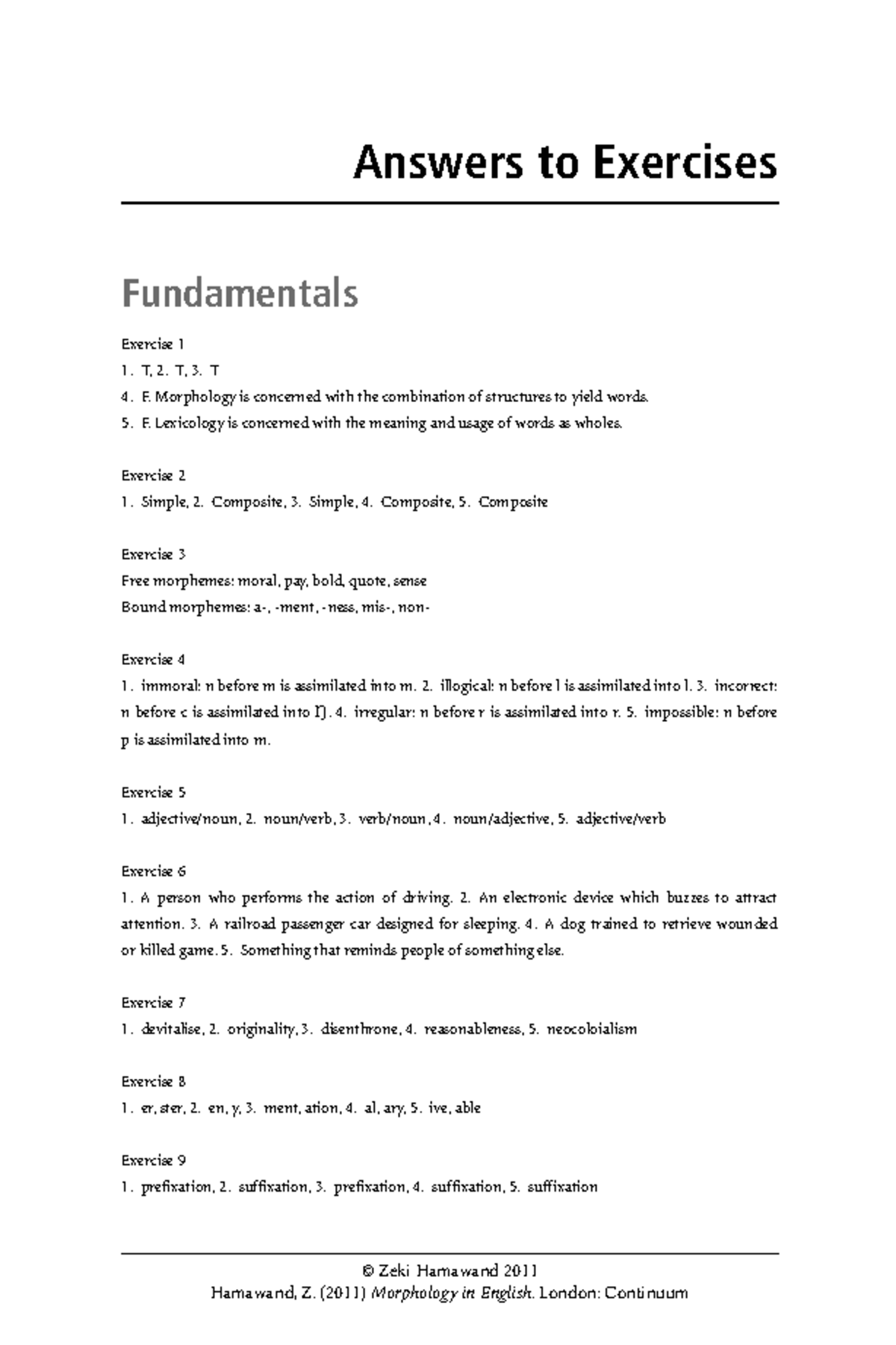 Morphology (Final Exam) - Complete Answer Key Guide - Studocu