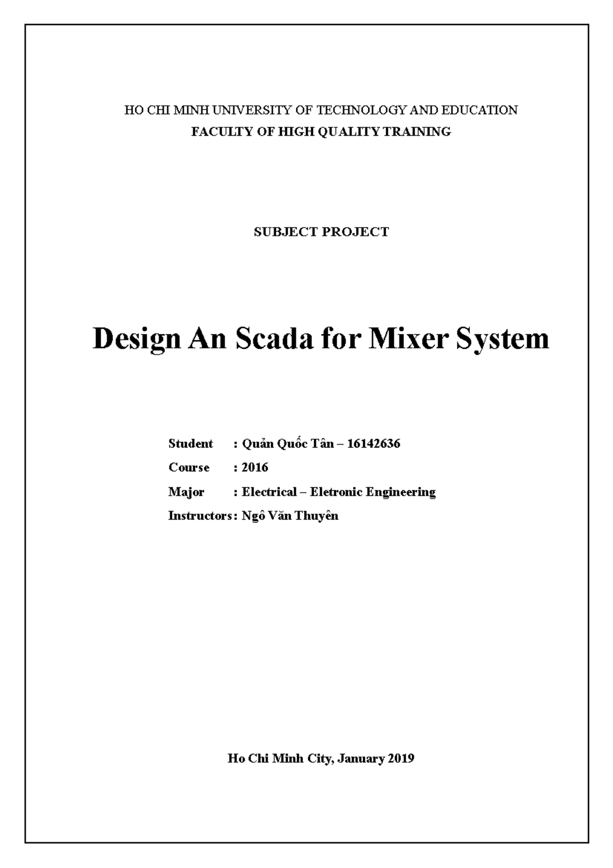 Design an Scada for Mixing System - HO CHI MINH UNIVERSITY OF ...