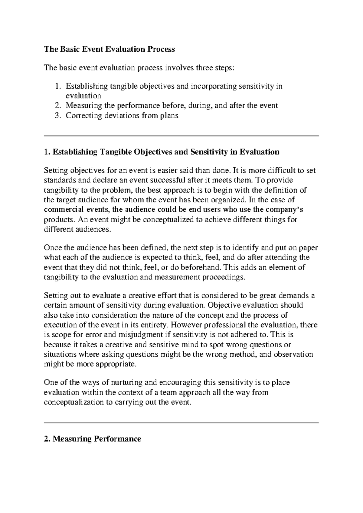 EM Unit 4 - Event notes - The Basic Event Evaluation Process The basic ...