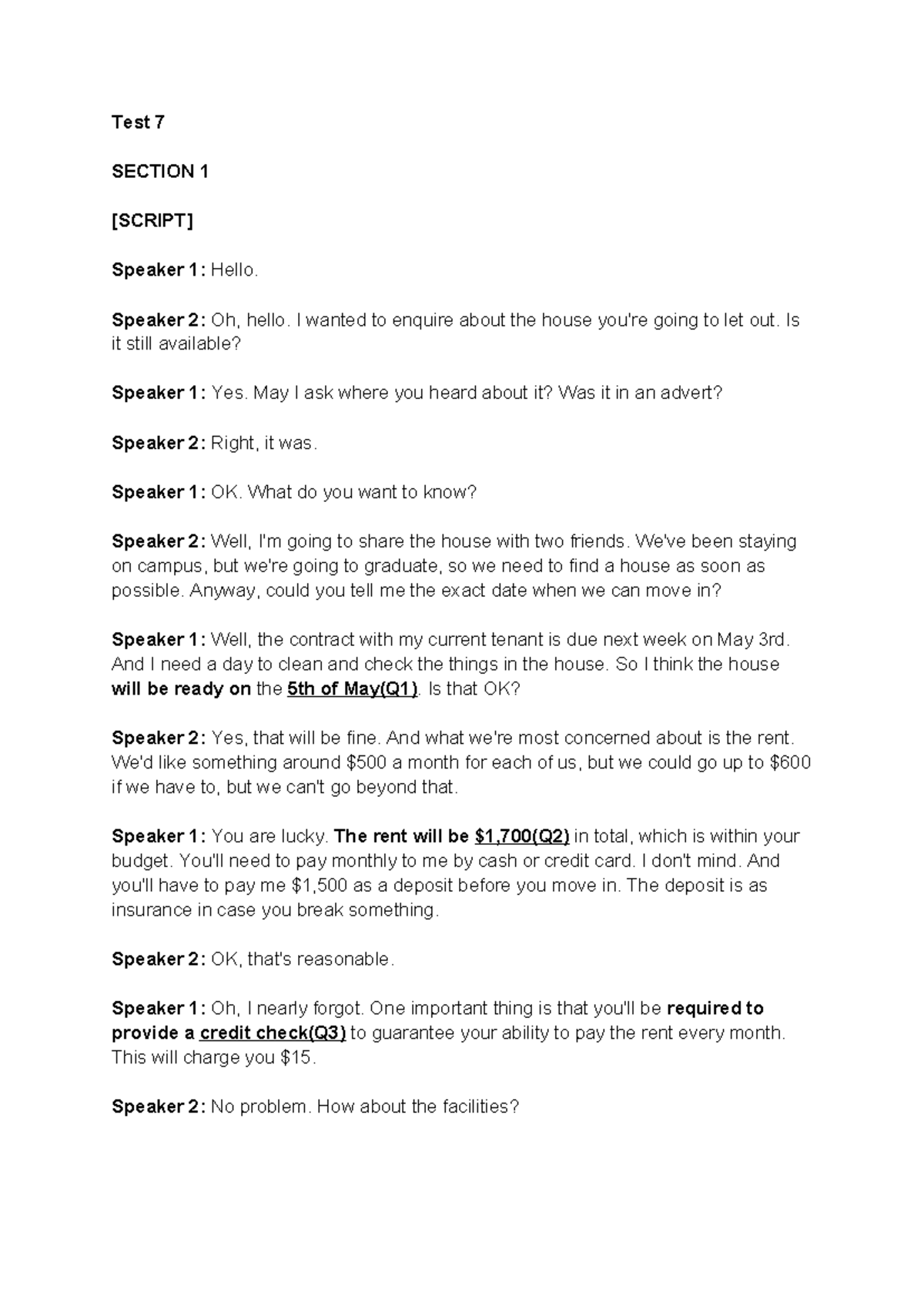 Test 7 - Listening Comprehension and Interview Strategies - Studocu